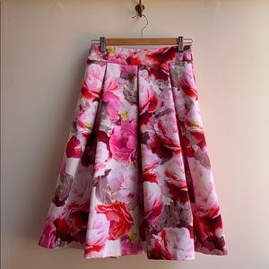 Eliza J Fit n’ Flare Peony Skirt (Sz 2)